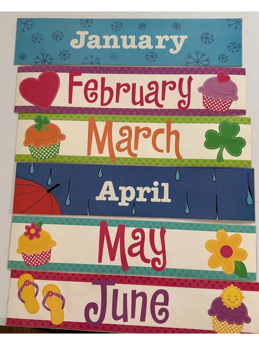 Calendar months of the year